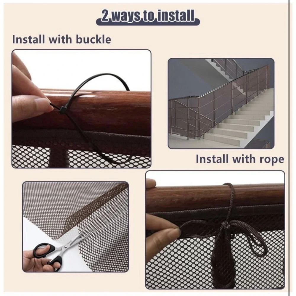 Banister Guard Balcony Netting Stairs Railing Stairs Nylon Net‎ 10 ft L x 2.6